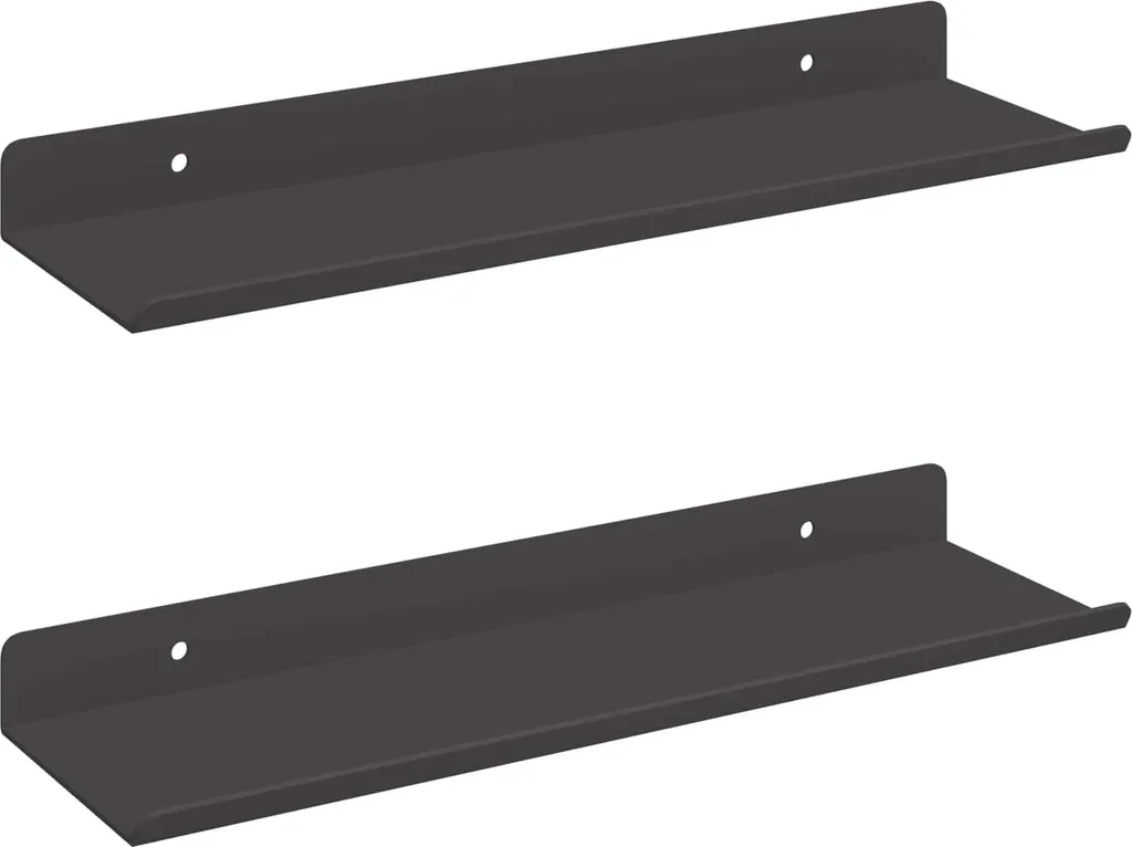 SYFAX 2 Pezzi Mensole a Muro Nere 80cm - Scaffale Moderno Design