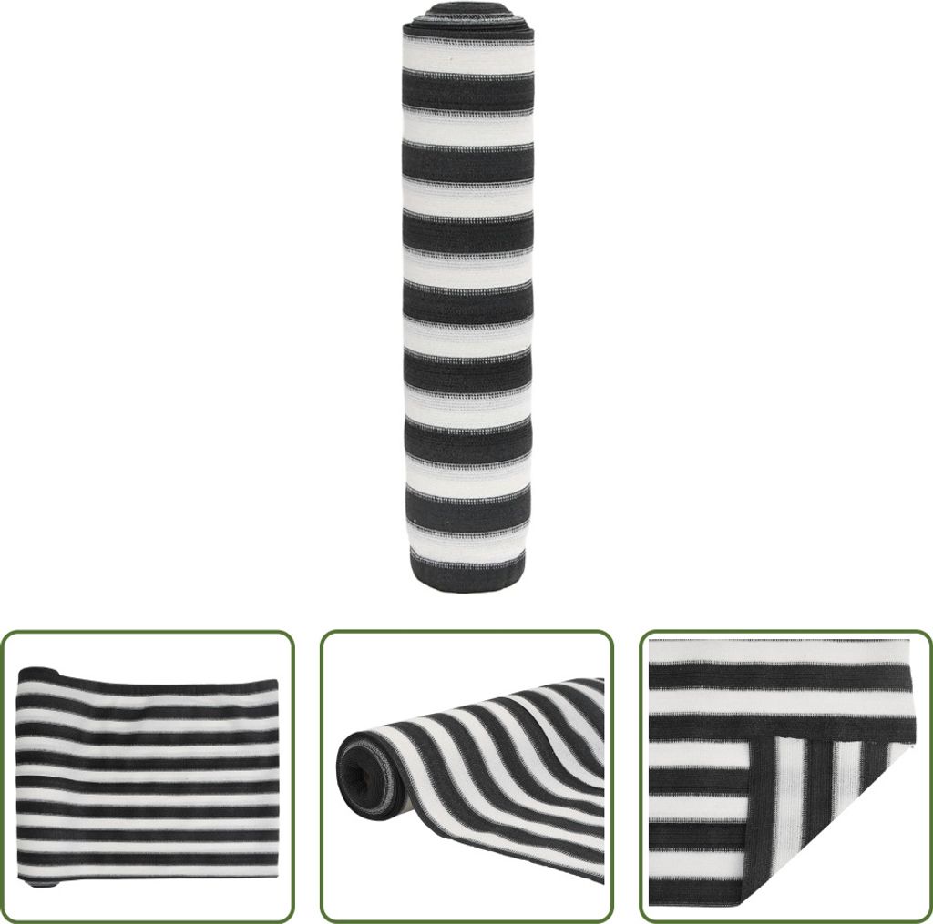 The Living Store Zaunblende Anthrazit und Weiß 1x10 m HDPE 195 g/m²