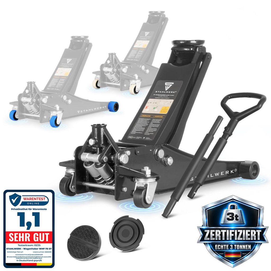 STAHLWERK Hydraulischer Wagenheber mit 3 t Tragkraft - Produktbild 