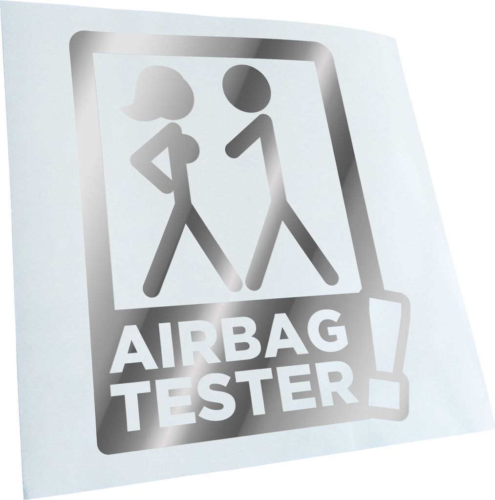 Kiwistar - Autoaufkleber - Airbag Tester - Chrom - 50x38cm - Aufkleber für Auto, Laptop, Fahrrad, LKW, Motorrad mehrfarbig JDM Decal Racing