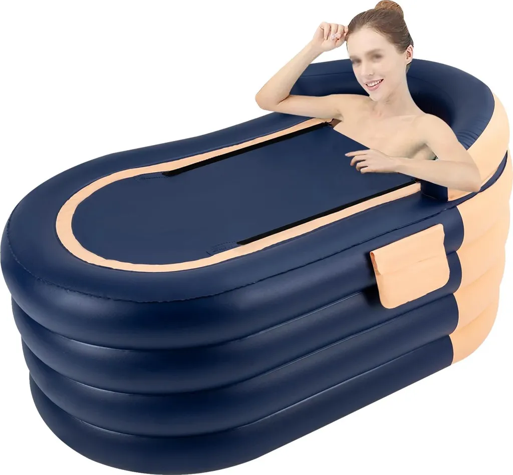 Baignoire gonflable à dossier ergonomique et valve de gonflage rapide