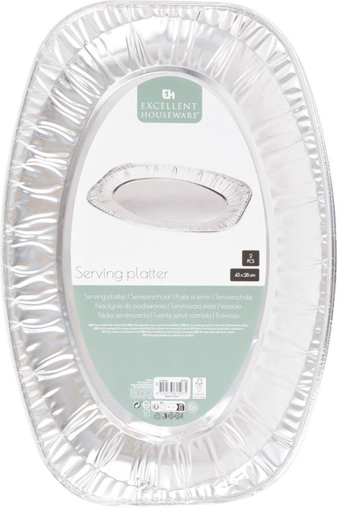Hochwertige Servierschalen aus Aluminium von Excellent Houseware – 48 x 28 cm – 2er-Set