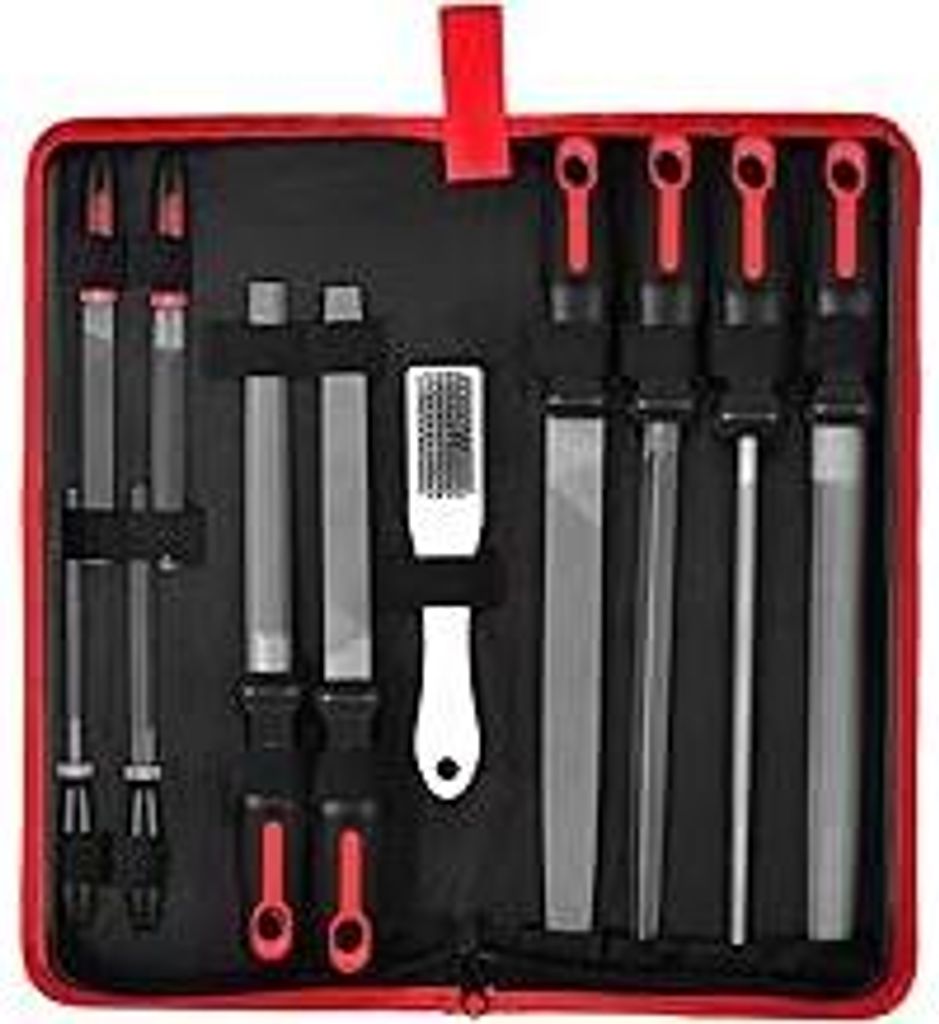 Feilen Set COSMOERY 12tlg, Flachfeile Halbrund, Rundkopf Feile 200mm, Flachfeile 150mm, Schlüsselfeile 100mm, für 3D-Druck, Holzarbeiten und Werk...