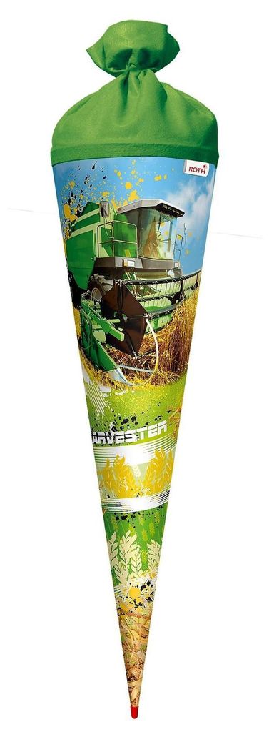 Roth Schultüte 70cm Mähdrescher rund Filzverschluss Produktbild 