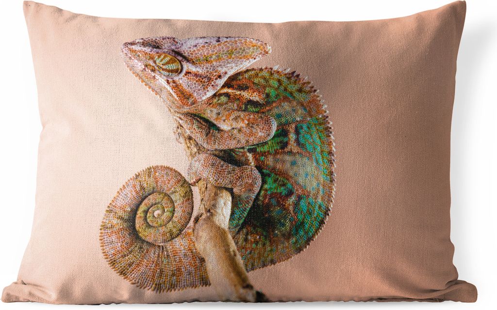 MuchoWow Outdoor Kissen - Camouflage - Chamäleon - Äste - 60x40 cm - Wetterfest - Lounge Kissen - Zierkissen - Kissen für Innenräume
