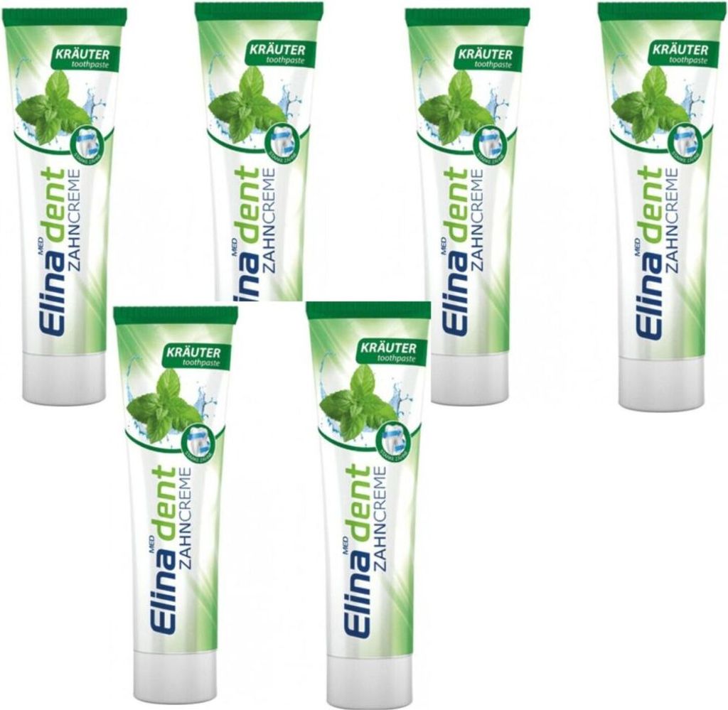 6x100 ml Zahncreme Elina  Kräuter ohne Fluorid Produktbild 