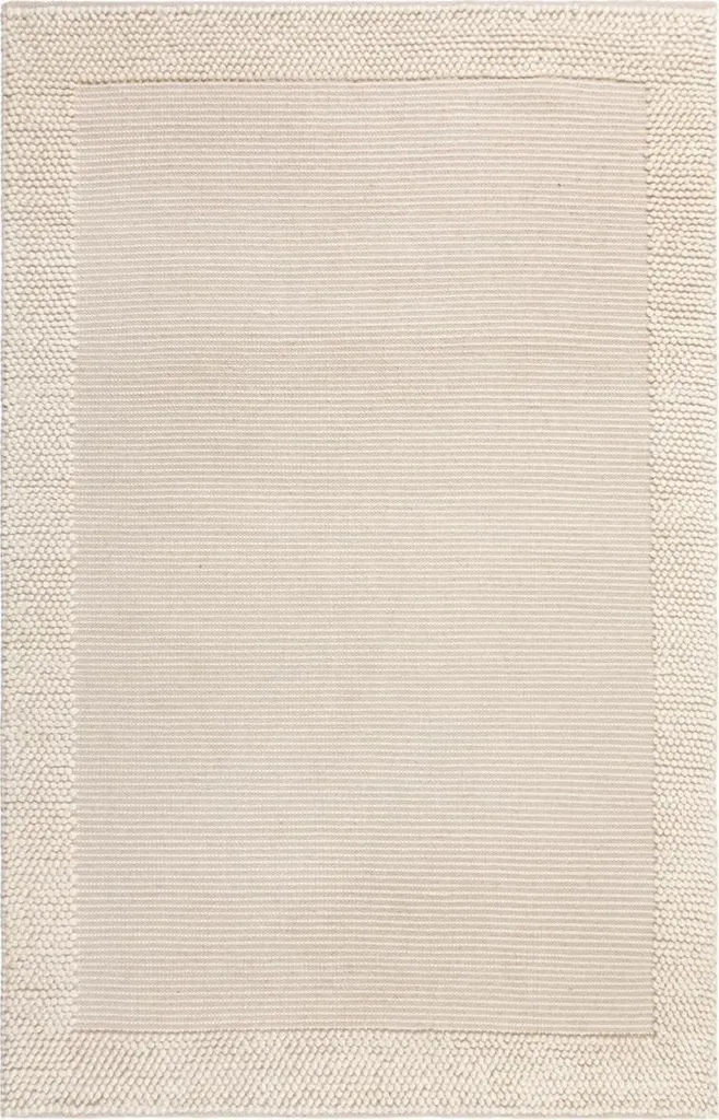 Tapis de Chambre Enfant ou Salon Laine Ivoire 120x170 cm Confort