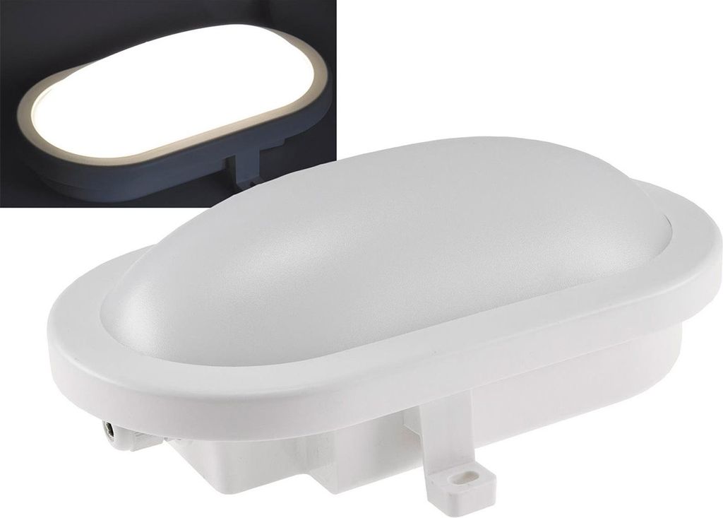 ChiliTec 22267 LED Oval-Armatur "FRL-O 12" IP44 Feuchtraum-Leuchte, 13W, 965lm, 4000K