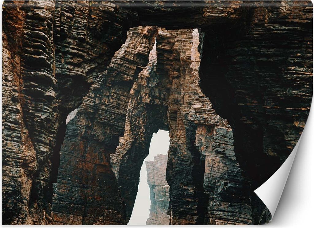 Vlies fototapete Berge Felsen Landschaft 254x184 cm Feeby Braun inkl. Kleber einfache Montage