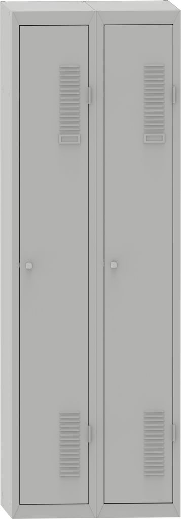 2-türiger Metallschrank als Bausatz, 180x60x50 cm, hellgrau