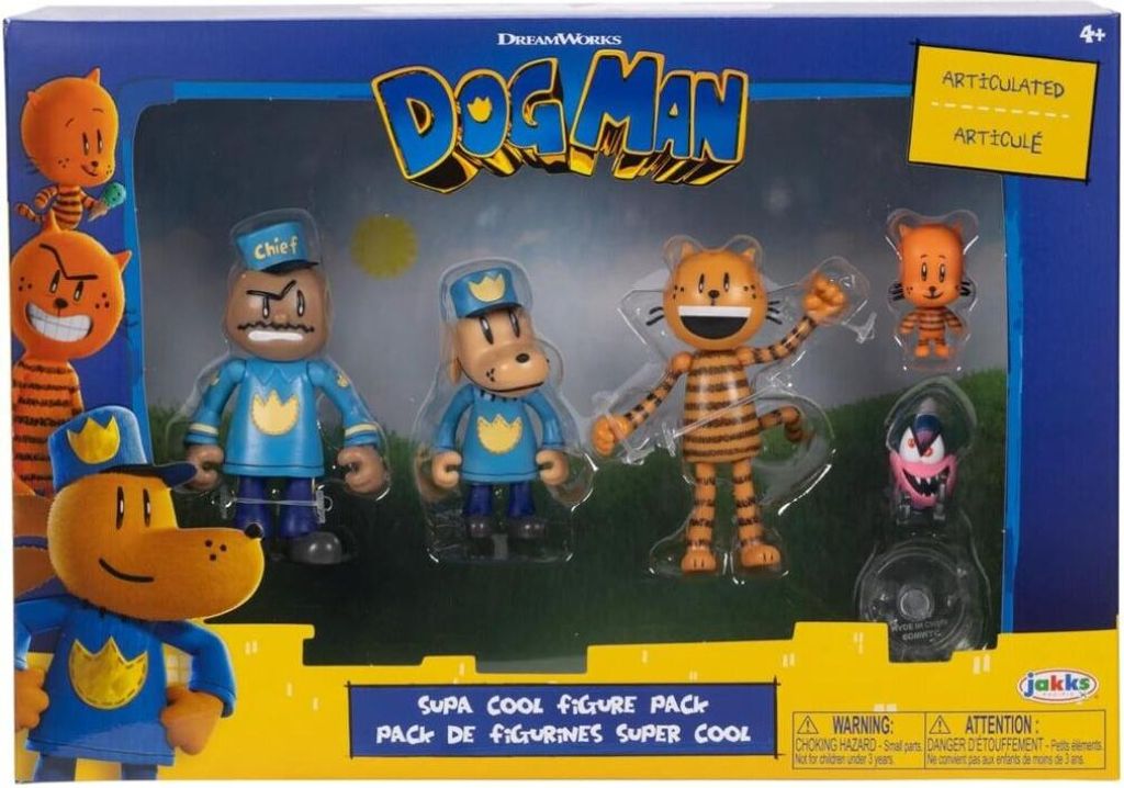 Dog Man Supa Cool Figure Pack, 4 lat(a), Wielobarwny, Zdjęcie produktu 