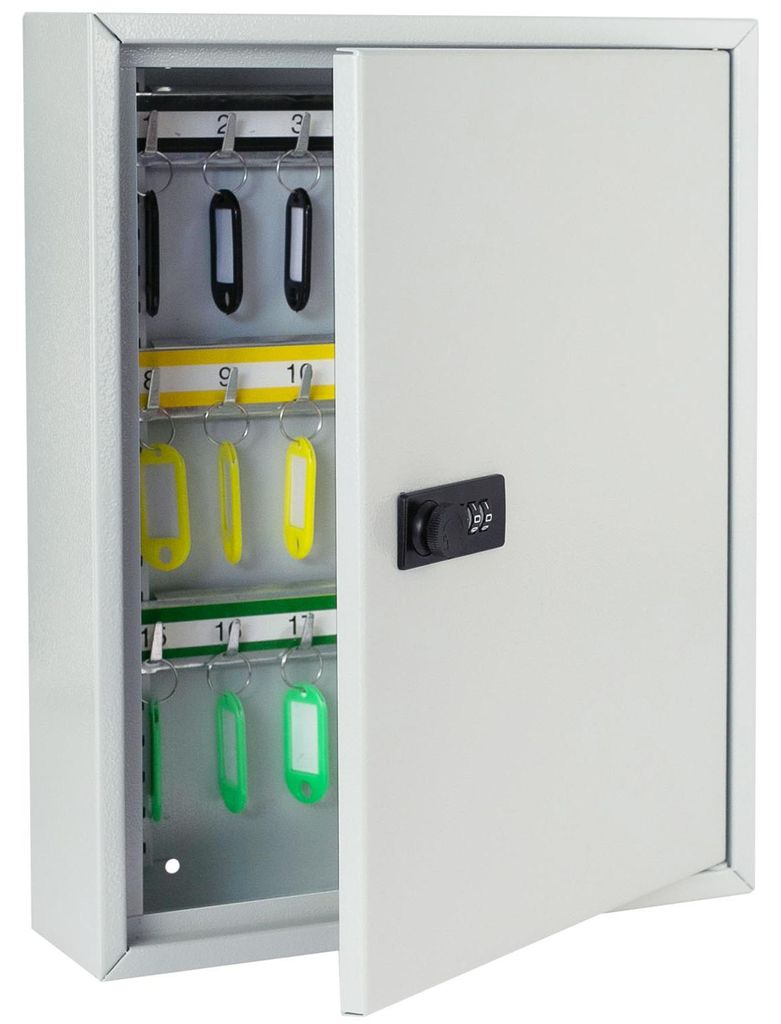 Schlüsselschrank mit Zahlencode & 42 Haken, 35 x 27 x 8 cm, Produktbild 