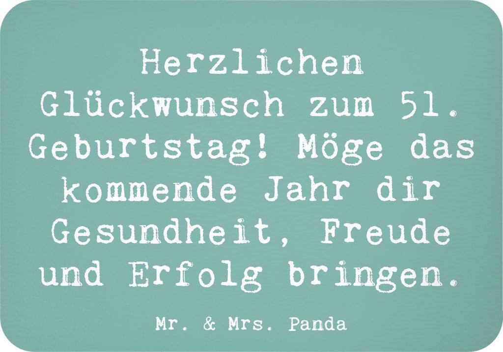 Mr. & Mrs. Panda magnet Spruch 51. Geburtstag Freude - Meeresbrise - Geschenk, Gesundheit, Geburtstagsfeier, Kühlschrankmagnet, Glückwunsch, Alte...