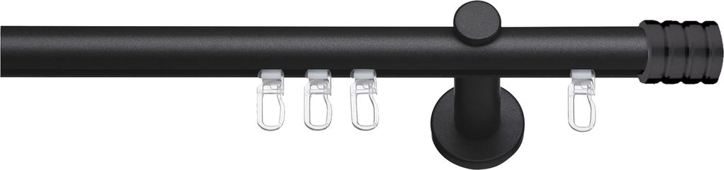 SN Deco - Innenlaufgarnitur Lille, 19 mm, 1-Lauf, schwarz, 200 cm