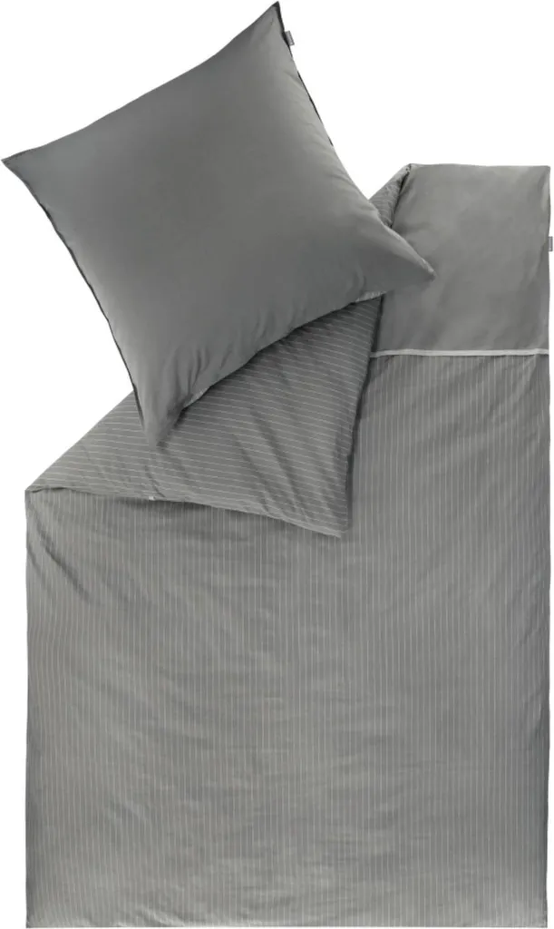 Set Letto Musterring TWIST 155x220: Eleganza Grigia in Cotone Renforcé