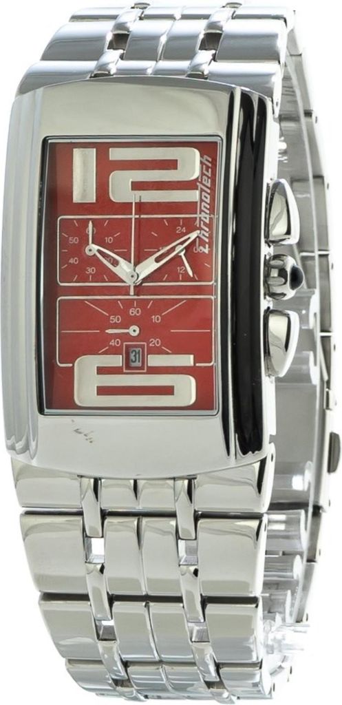 Klassische Rechteckige Quarz Uhr aus Edelstahl 28mm Dunkelrot ct7018b05m