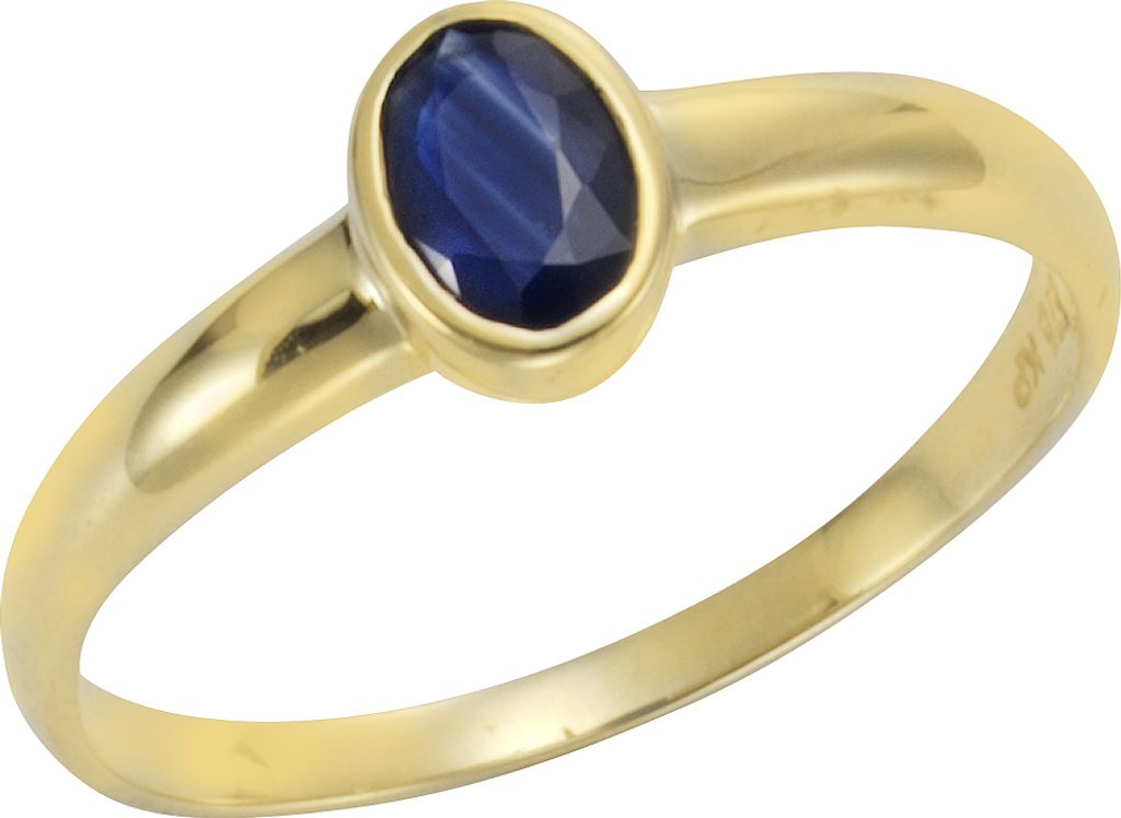 V Ring 585/- Gold gelb 056 (17,8) Saphir blau 283370166-4