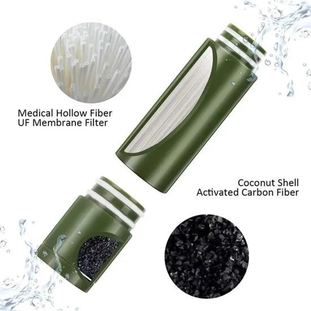 Filtre à eau haute performance 0,01 micron pour kit d'urgence vert