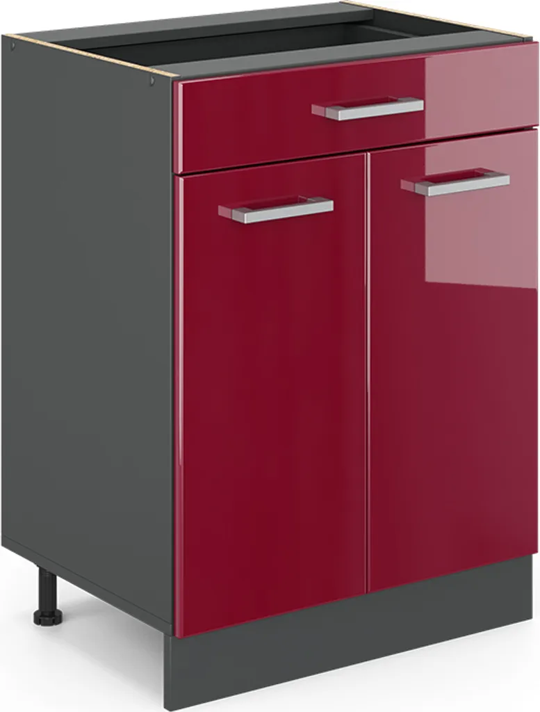 Mobile Base Vicco R-Line 60 cm con Cassetto - Rosso Lucido/Antracite