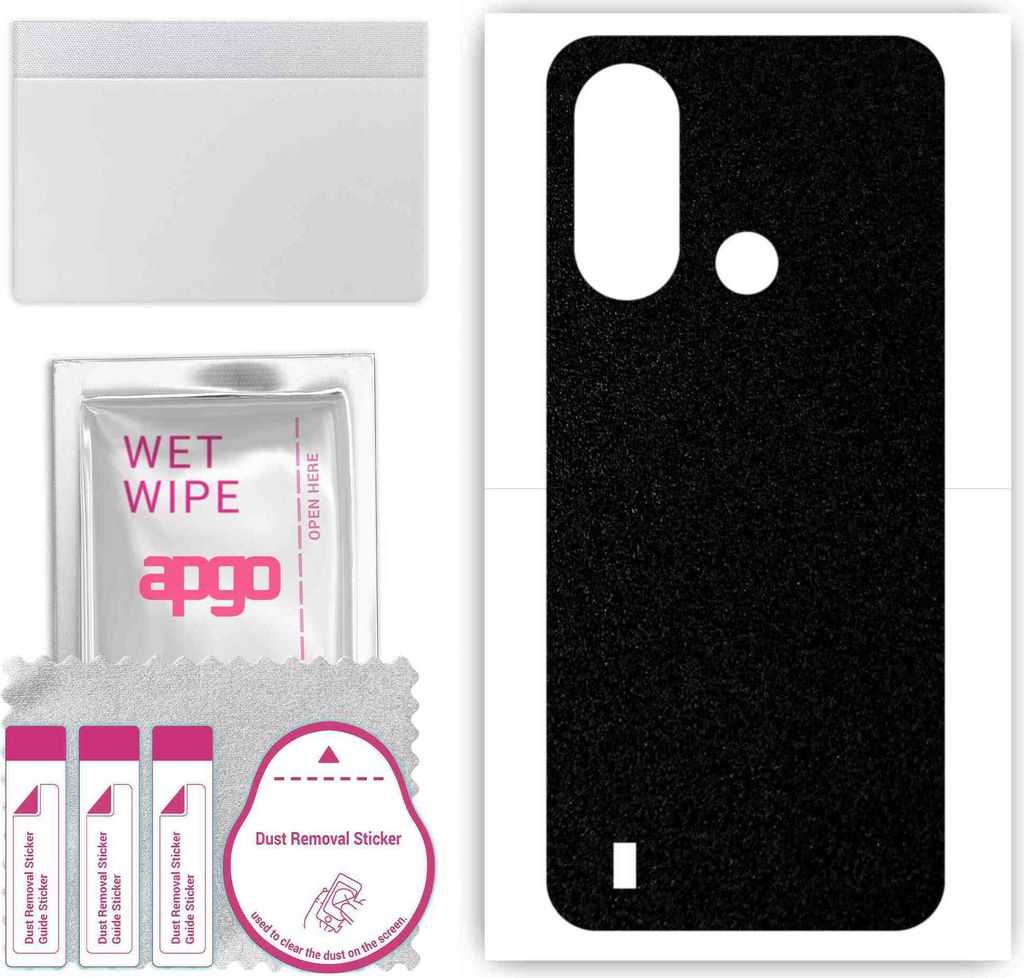 apgo Rückseite Schutzfolie, Skin, kompatibel mit ZTE Blade L220, Hinten Displayschutzfolie aus Vinylfolie, kratzfest, einfache Montage - Mattschwarz