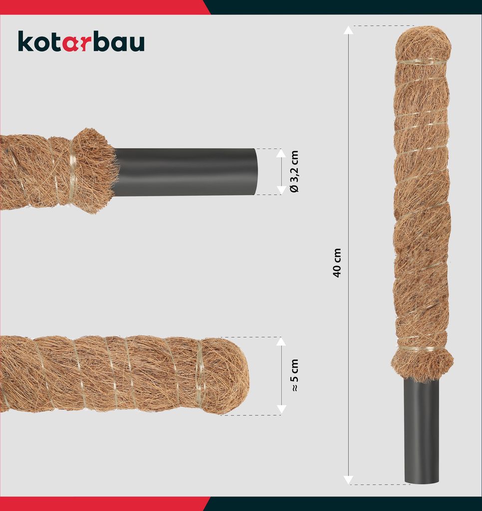 KOTARBAU® Mechová tyč pro Monsteru Kokosová tyč Přírodní ⌀ Obrázek produktu 3