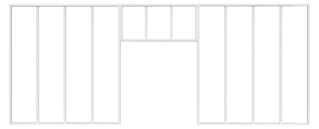2er-Set Innenfenster 120 x 130 cm aus pulverbeschichtetem Aluminium Weiß + Oberlicht 83 x 40 cm (B x H) – BAYVIEW