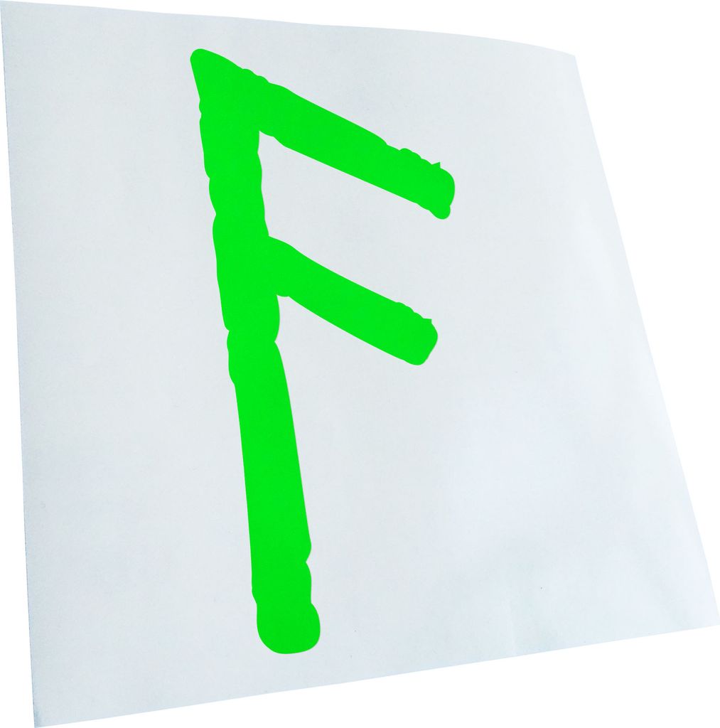 Kiwistar - Autoaufkleber - Futhark ANSUZ Rune - Neon Matt - Aufkleber für Auto Kfz Fahrrad, LKW, Truck Mofa