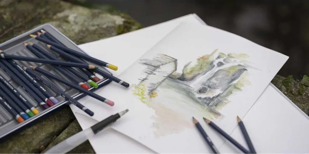 Set de 36 crayons aquarellables Derwent pour techniques mixtes et lavis d'art