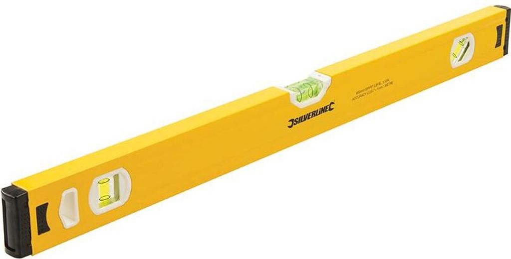 Silverline Aluminium Wasserwaage 600 mm mit V-Nut für Rohre