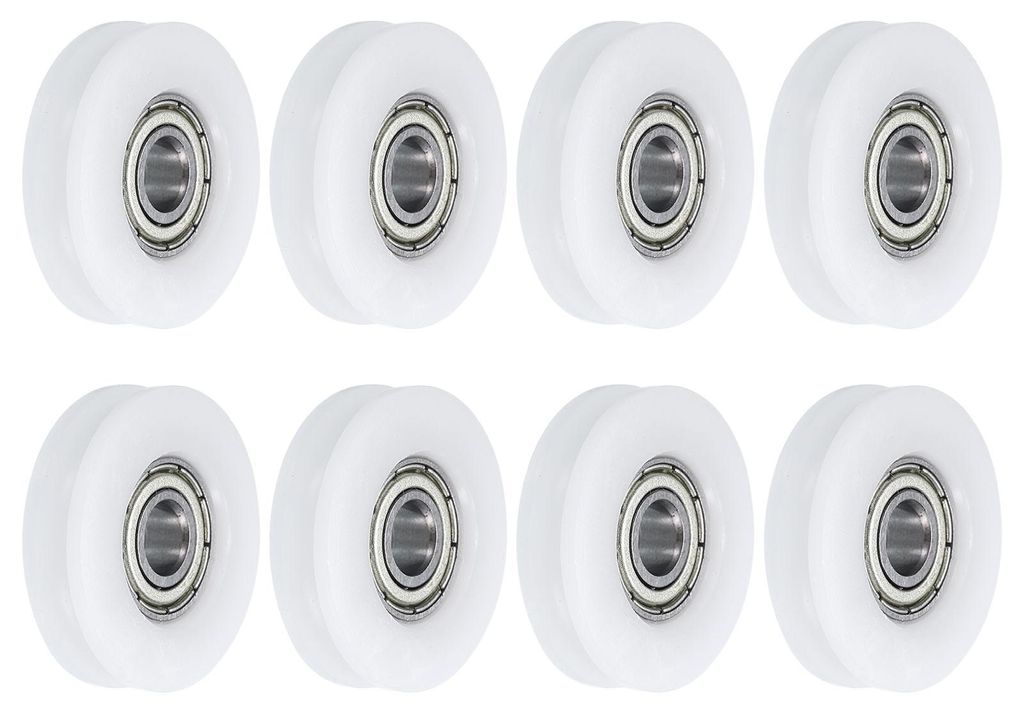 8 Stš¹ck Nylon-Riemenscheibe U-Rillenkugellager 6x27x7mm U-Rillenrolle (GCr15) Chromstahl-Lager Rollenrad, ABEC3
