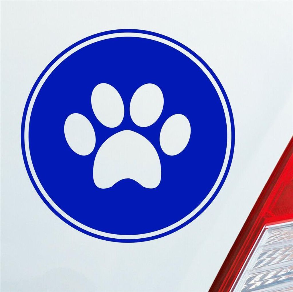 Auto Aufkleber Pfote Paw Dog Hund Tier Haustier Abdruck 10x10 cm Dunkelblau Sticker Heckscheibenaufkleber