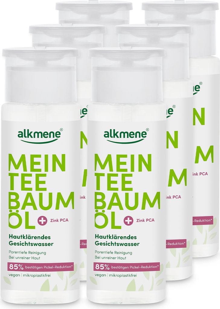 alkmene Mein Teebaumöl Gesichtswasser 6x 150 ml Pickel Produktbild 