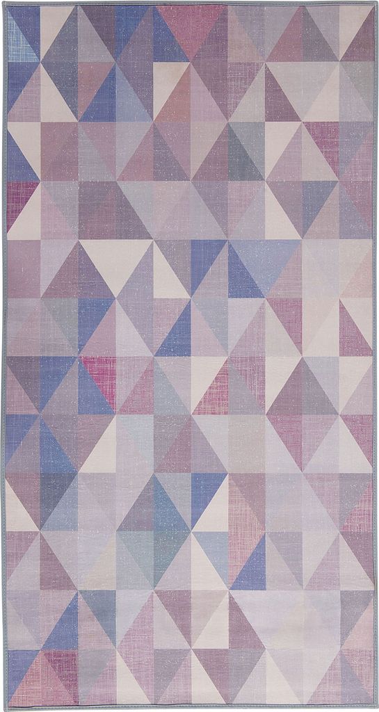 BELIANI Teppich Blau / Grau 80 x 150 cm Kurzflor mit geometrischem Muster Rechteckig Modern