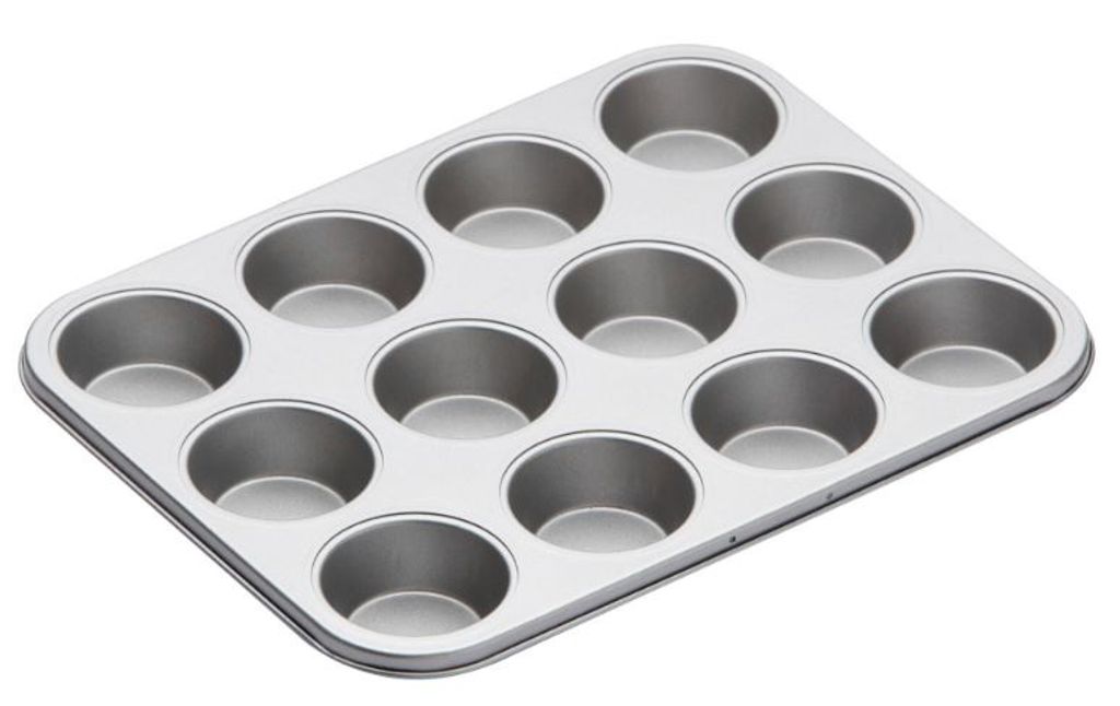 KitchenCraft Tablett de 12 Cupcake-Löcher de Kohlenstoffstahl, 35 x 28,5 x 3 cm
