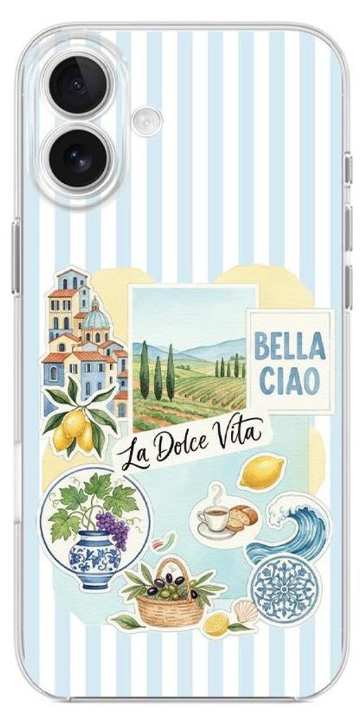 Flexible Hülle für das iPhone 17, Kameraschutz, TPU Silikon transparent, Urlaub in Italien, italienische Spezialitäten, La Dolce Vita