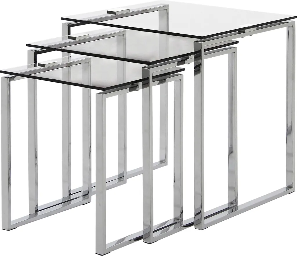 Table basse encastrable Kamm gain de place 3 tables verre pour petit salon