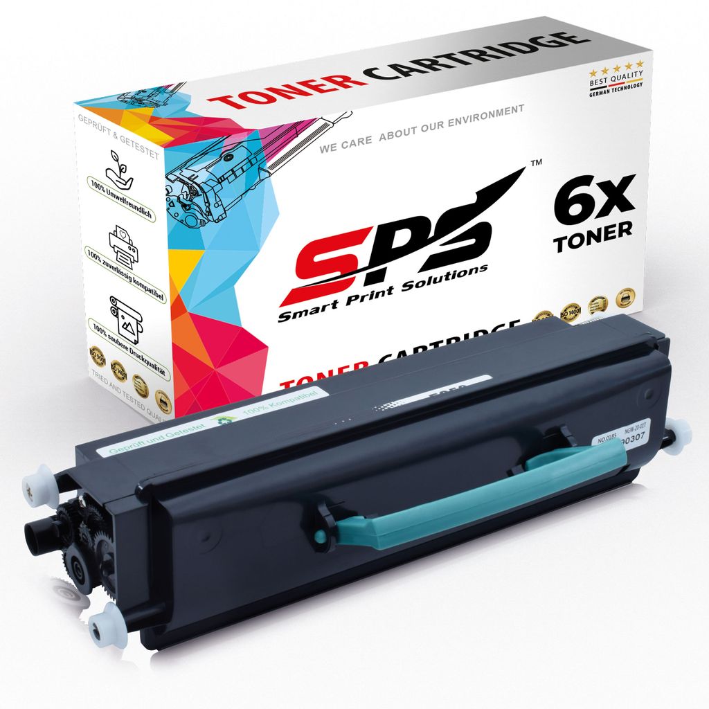 6x Toner E250 E250A21E Schwarz Kompatibel für Lexmark E250 Drucker