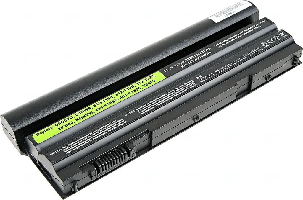 Batteria T6 Power per laptop Dell, numero di parte 451-11696, Li-Ion, 11,1 V, 7800 mAh (87 Wh), nero