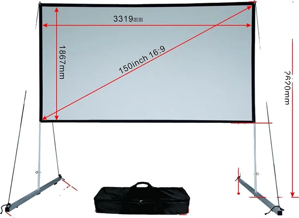 Écran de projection autoportant format 16:9 pour salon et bureau