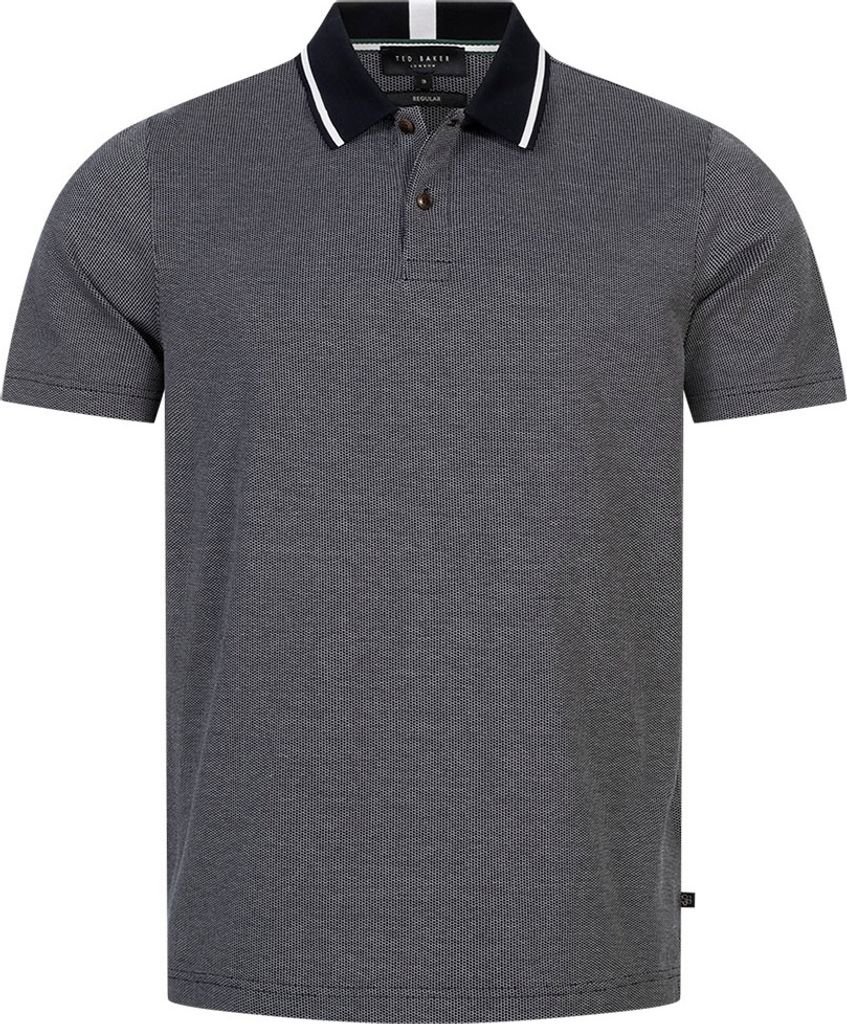 02|TED BAKER Mini Jacquard Stitch Herren Polo-Shirt 261464-DK-BLUE