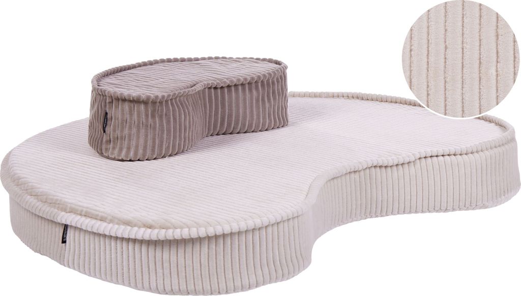 BELIANI Bodenkissen Hellbeige / Braun aus Baumwolle Produktbild 