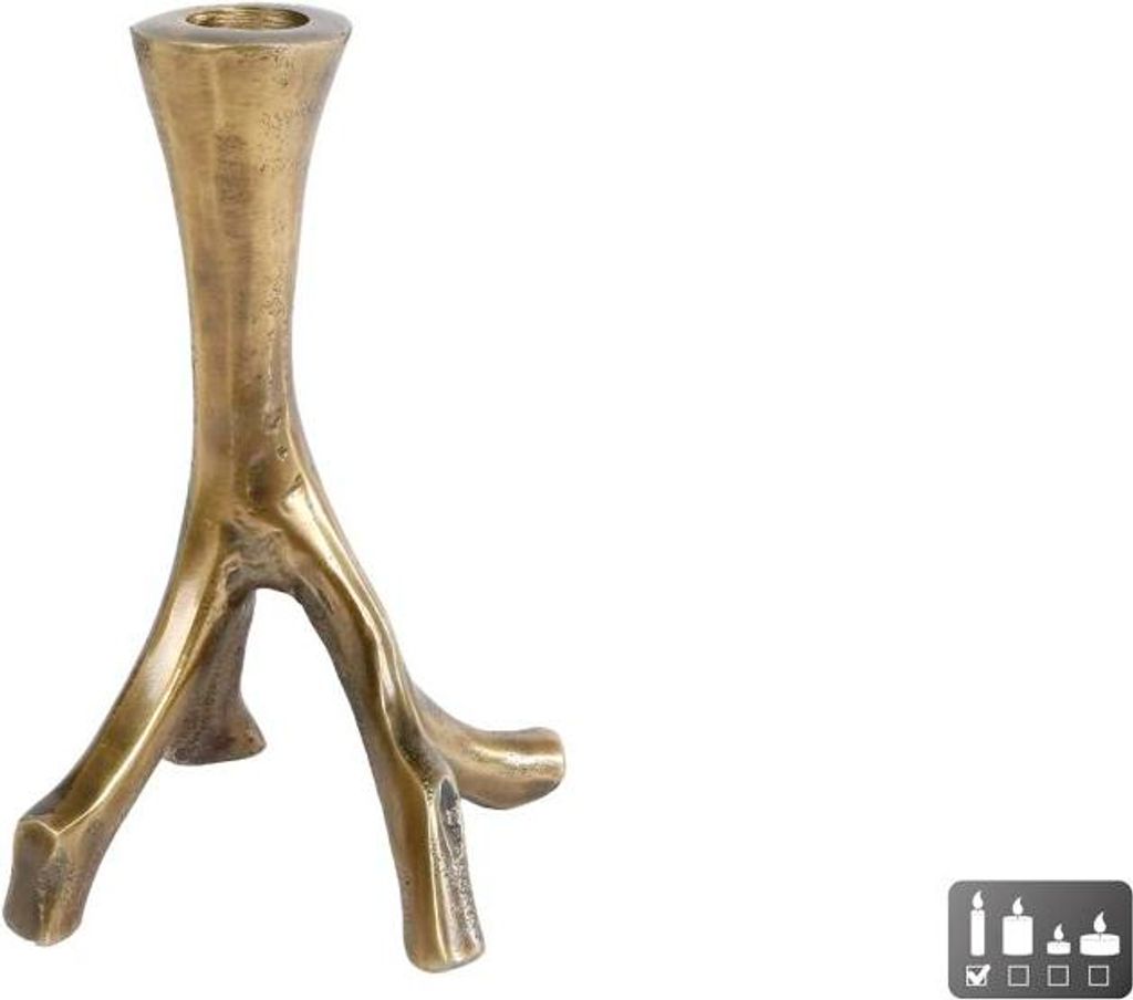 Kandelaar antik gold Aluminium Dekoration 15x13x22cm klassisch