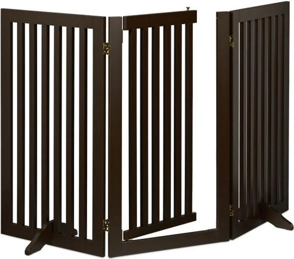 Cancello marrone per bambini e cani 92 cm - Installazione Zero Fori