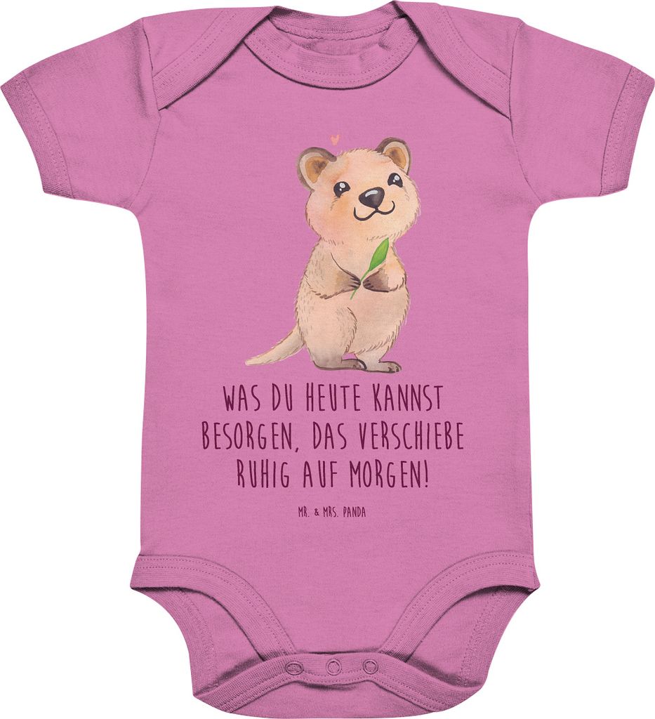 Mr. & Mrs. Panda babykleidung body Quokka Happy 3. - 6. Monat - Bubble Gum Pink - Geschenk, Aufschieberitis, overall baby, Strampler, Lustige Sprü...