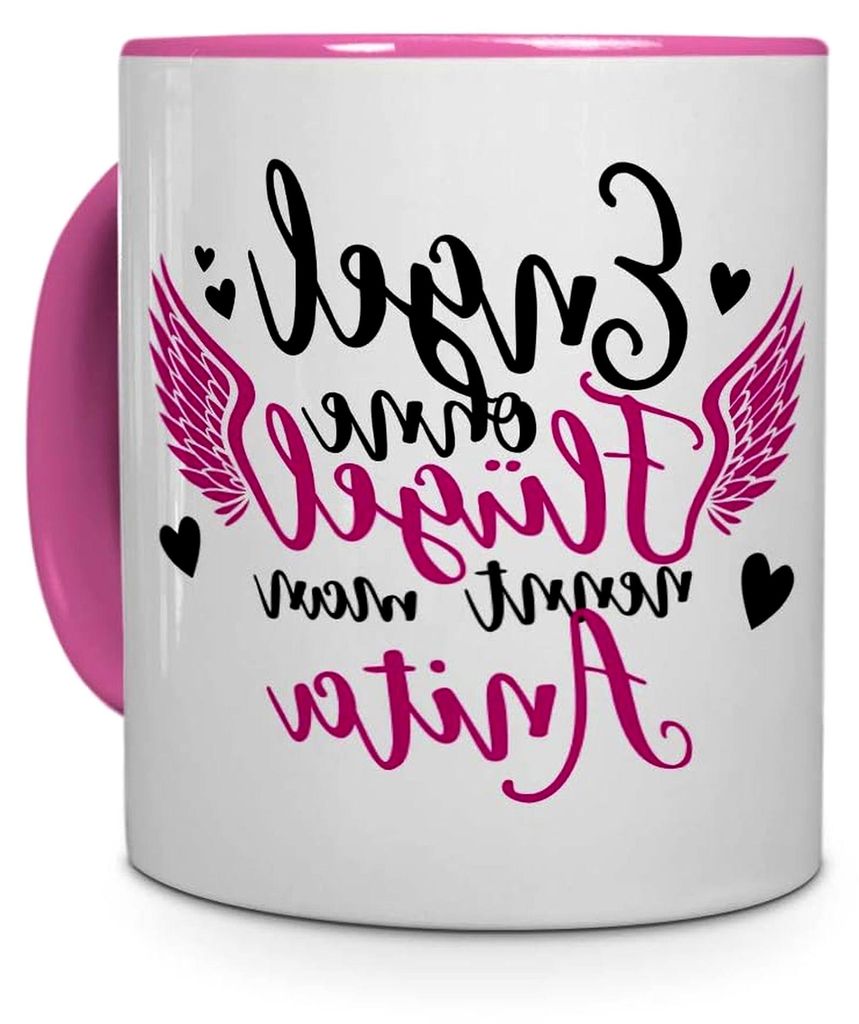 Tasse mit dem Namen Anita - Motiv Engel - Kaffeebecher in Rosa