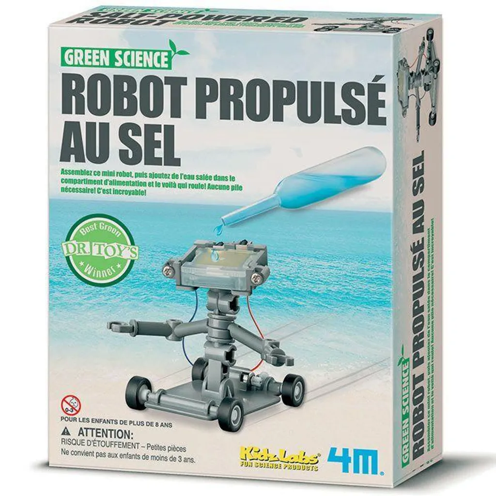 Fini les Piles avec le Robot à Eau Salée 4M Kit de Science Écologique