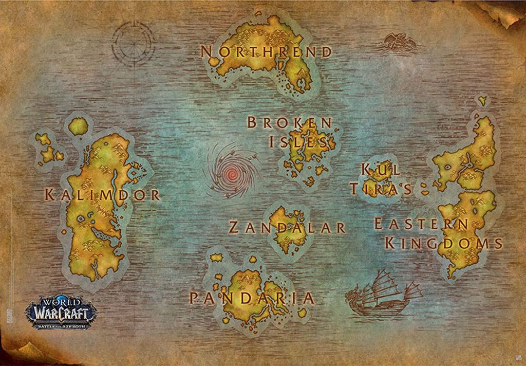World of Warcraft - Map - Plakat Poster Druck - 91,5x61 cm Produktbild 