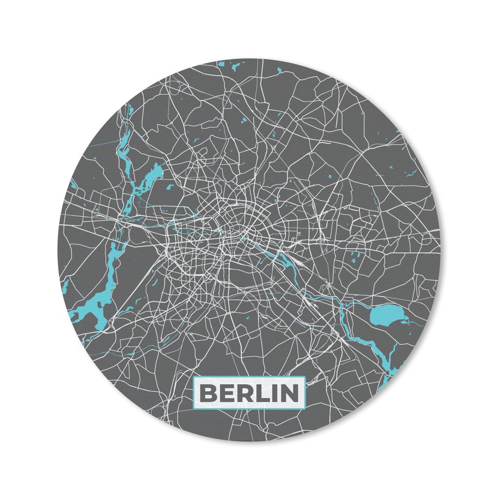 MuchoWow Mauspad Mousepad Deutschland - Blau - Berlin - Stadtplan - Karte 30x30 cm - Mousepads - Maus Mat - Pad - Mausunterlage - Tischunterlage ...