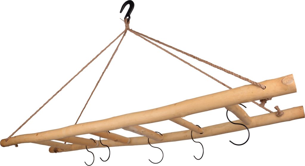 UNUS Dekoleiter Holz zum Aufhängen aus Eschenholz inklusive 5 Haken