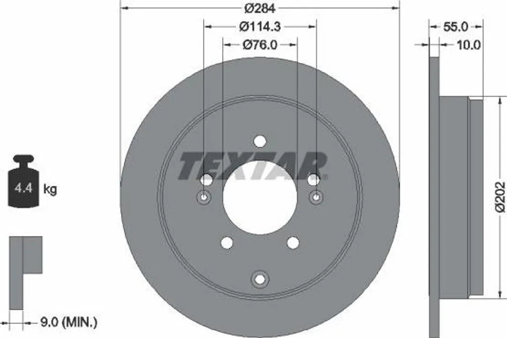 Éliminez les vibrations au freinage : Disque TEXTAR 92271003 OE 584113L000